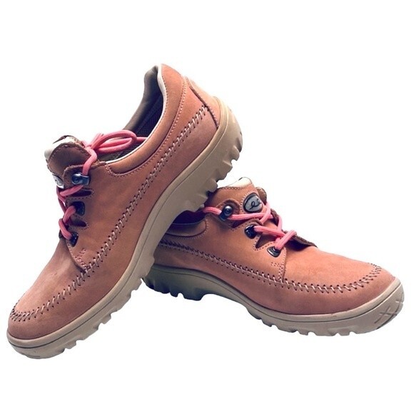 Bally Gulf 03 Leather Golf Laced Sneaker Shoes in Salmon Pink and White 6M - Picture 3 of 14